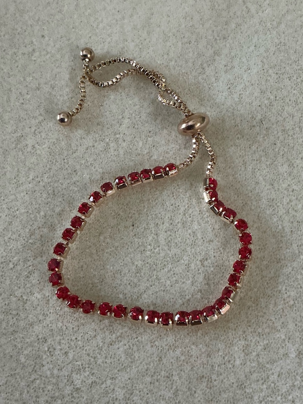 Adjustable Red Tennis Bracelet - Women Jewelry